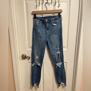Abercrombie & Fitch Blue Skinny Jeans with Distressed Details